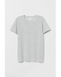H&M T-Shirt aus geflammtem Jersey in Weiß - Lyst