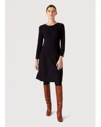 Hobbs Wool Cora Knitted Dress in Navy 