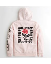mens pink hollister hoodie