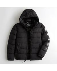 hollister recycled fill hooded puffer jacket