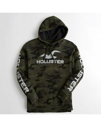 hollister printed logo graphic hoodie