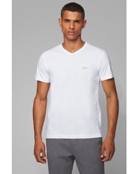 BOSS by HUGO BOSS 'teevn' | Cotton V-neck T-shirt in White for Men - Lyst