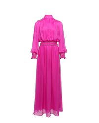 Huishan Zhang Athena Gown Purple Voile in Pink | Lyst
