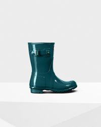 teal hunter rain boots
