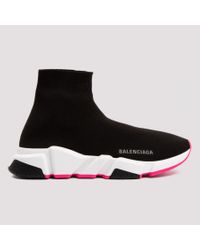Balenciaga Speed Black And Fuchsia Sneakers | Lyst
