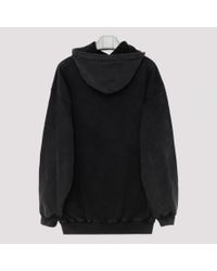 Balenciaga Cotton Anthracite Vintage Hoodie With Logo in Black - Lyst