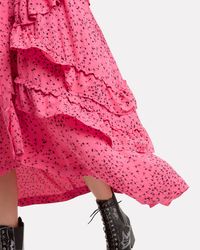 Ganni Synthetic Barra Crepe Ruffle Maxi Dress in bp (Pink) - Lyst