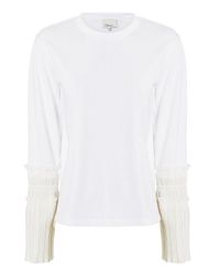 3.1 Phillip Lim White Pleated Cuff Shirt