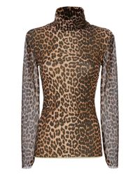 ganni tilden mesh leopard