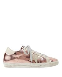 Golden Goose Goose Rose Gold Superstar Sneakers In Pink Lyst