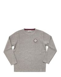 Brunello Cucinelli Gray Wool And Cashmere Sweater With Badge for men