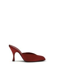 Herbert Levine Red Sitting Pretty Mules Silk Pumps