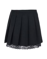 Jucca Black Mini Pleated Skirt Tech Fabric Polyester
