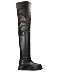 GIA X RHW Black Rosie 10 Low Heels Boots In Leather