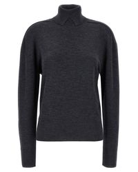 Burberry Blue Wool High-Neck Sweater
