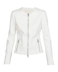 White Leather Jackets for Women - Lyst