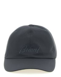 Brioni Gray Tone-On-Tone Embroidered Logo Baseball Cap for men