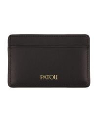 Patou Black Patou Calfskin Leather Card Case