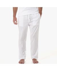 James Perse White Laundered Cotton Pajama Pant for men