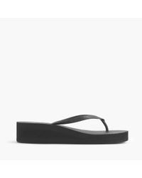 j crew flip flops black