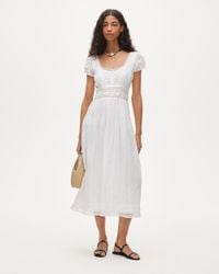 J.Crew Lace-Trim Shift Dress in Natural | Lyst