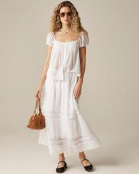 J.Crew Lace-Trim Shift Dress in Natural | Lyst J.Crew Lace-Trim Shift Dress in Natural | Lyst