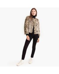 j crew snow leopard coat