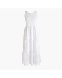 j crew tiered knit maxi dress with eyelet trim