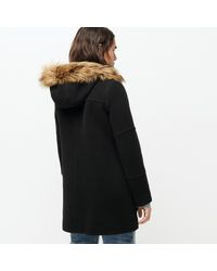 J Crew Chateau Parka In Italian Stadium Cloth Wool In Black Lyst