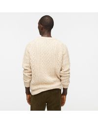 J.Crew Rugged Merino Wool-blend Donegal Cable-knit Crewneck Sweater in  Natural for Men - Lyst