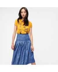 J crew pleated chambray midi skirt Clearance