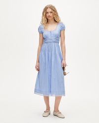 J.Crew Lace-Trim Shift Dress in Natural | Lyst