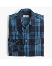 J.Crew | Blue Wallace & Barnes Heathered Japanese Indigo Railworker Shirt for Men | Lyst