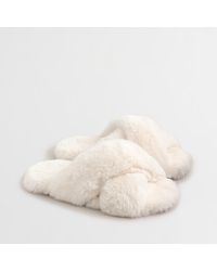 J crew fuzzy criss cross slippers Clearance