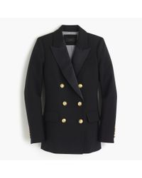 J.Crew | Blue Double-breasted Blazer In Italian Wool With Satin Lapel for Men | Lyst
