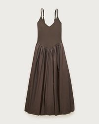 J.Crew Ruched Drop-Waist Bubble Dress in Natural | Lyst