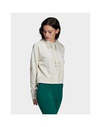 Adidas Originals White Cropped Hoodie