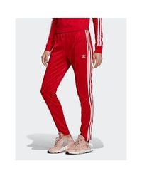 adidas sst tracksuit red