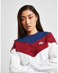 nike heritage colour block crew sweatshirt
