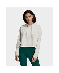 Adidas Originals White Cropped Hoodie