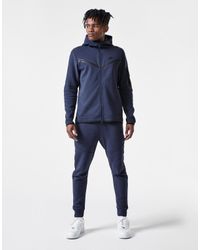 black and blue tech fleece joggers