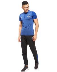 Everton FC Umbro Homme Pantalon Football Training Woven Pantalon-Noir/Bleu-Neuf 