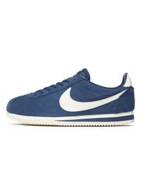 blue and white nike cortez shoes