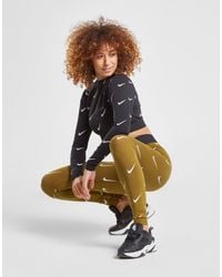 nike all over print long sleeve crop top