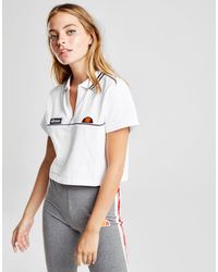 women's white cropped polo shirt