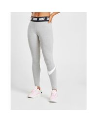 leggings nike waisted swoosh gray grey