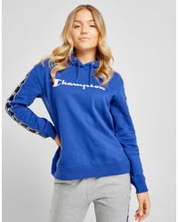 champion tape overhead boyfriend hoodie grey