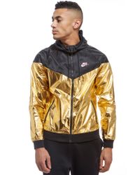 Nike Synthetic Windrunner Foil Jacket in Gold/Black (Metallic) for Men -  Lyst
