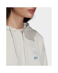 Adidas Originals White Cropped Hoodie