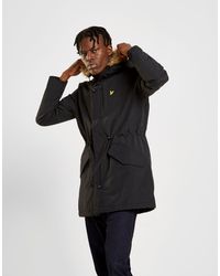 lyle & scott fur hood padded parka jacket